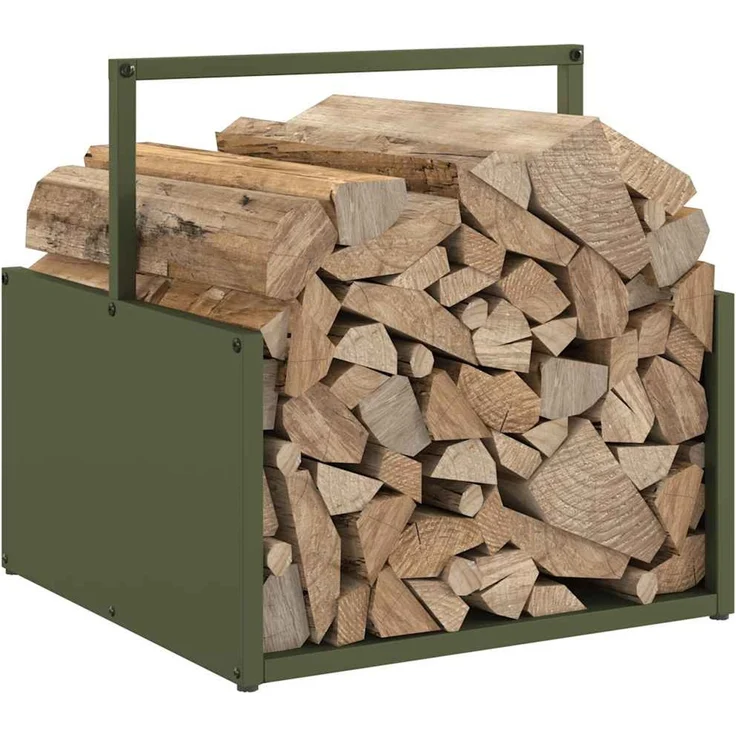 vidaXL Brennholzregal Olivgrün 40x40x40 cm Kaltgewalzter Stahl 864274 – Bild 4