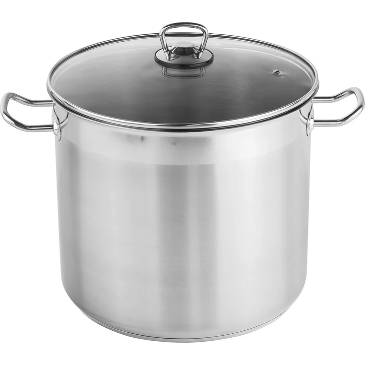 Haushalt International Kochtopf 15 Liter Universaltopf Großraumtopf, aus rostfreiem Edelstahl satiniert mit poliertem Außenrand, Backofenfest bis 160° C – Bild 1