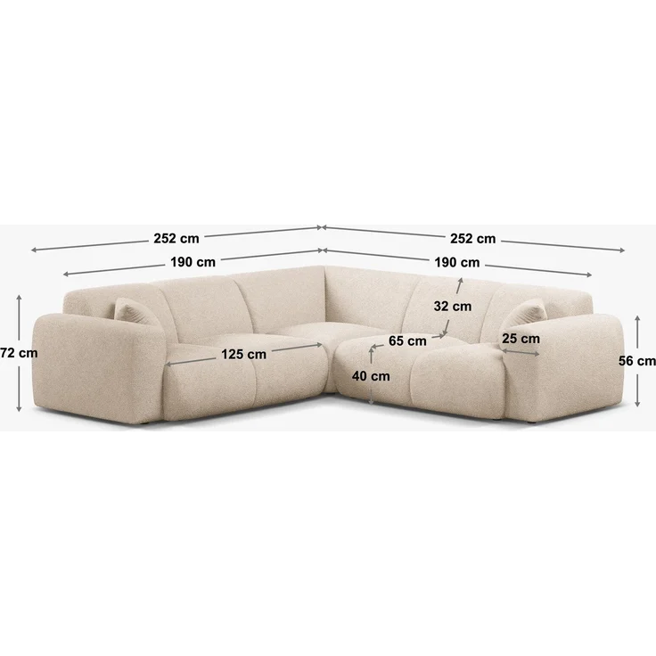Micadoni Ecksofa Molino 5-Sitzer Samt Casino Grau – Bild 2