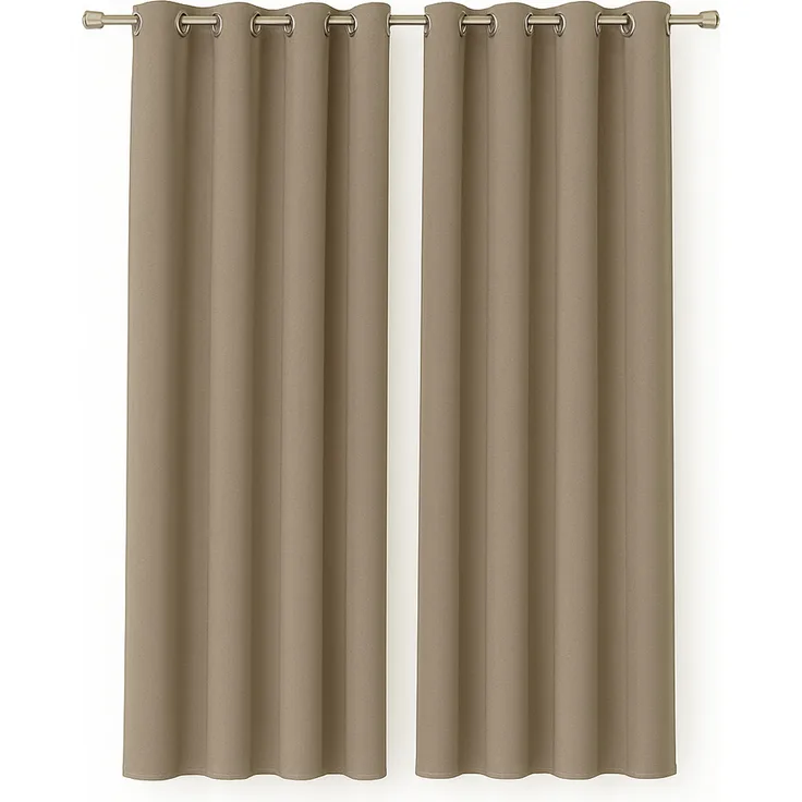 Gardine mit Ösen *** x *** cm ( Breite x Länge ) in ***, blickdichter Vorhang, Ösenvorhang in vielen Variationen 140x225 cm Sandgrau