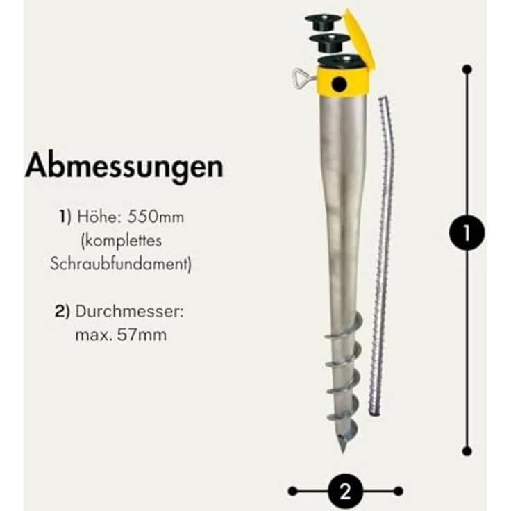 Krinner Bodendübel Bodenhülse Bodenschraube Kompakt Allround ca. 55 cm – Bild 3