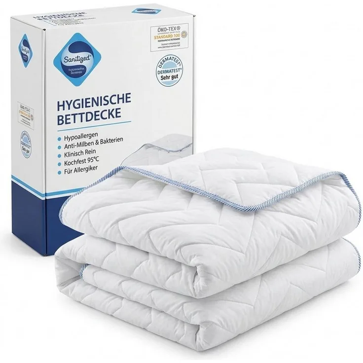 KNERST Microfaserbettdecke Allergiker Bettdecke Antibakteriell 95°C Waschbar, Füllung: Polyester (silikonisierte Hohlfaser), antibakteriell (Sanitized), atmungsaktiv, Ganzjahresdecke 135x200 Atmungsaktiv Antibakteriell