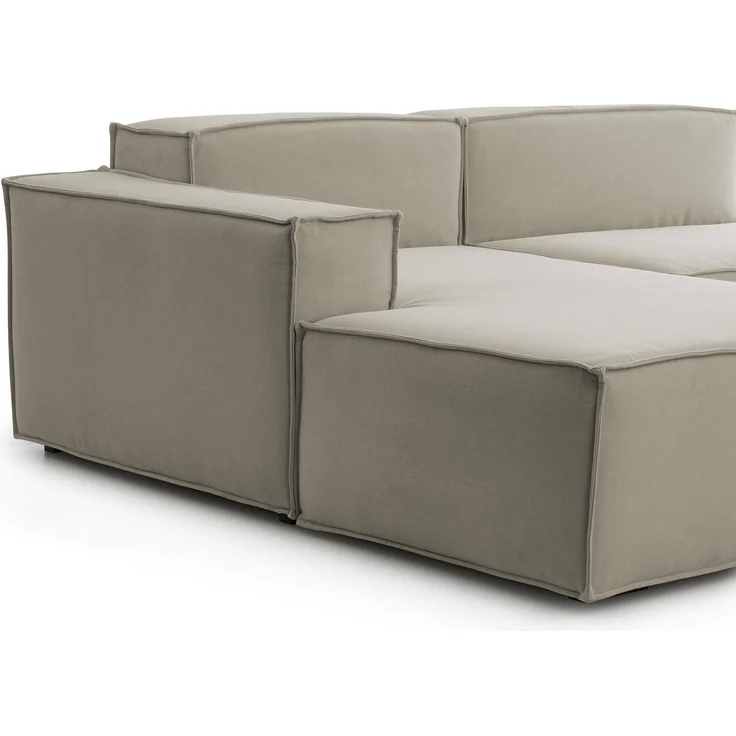Dmora Sofa mit Halbinsel Assurte, modulares Sofa mit linker Chaiselongue, modernes Stoffsofa, 100 % Made in Italy, 240 x 170 x 70 cm, Taupe – Bild 4