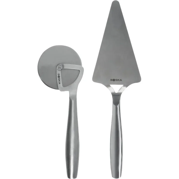 Boska Pizza Set Copenhagen 2-tlg, Pizzarad, Pizzaheber, Edelstahl, Silberfarben, 320550