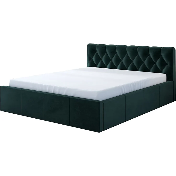 Polsterbett VOG-OM 120x200 mit Bettkasten und Lattenrost. Farbe: Dunkelgrun 10 – Bild 1