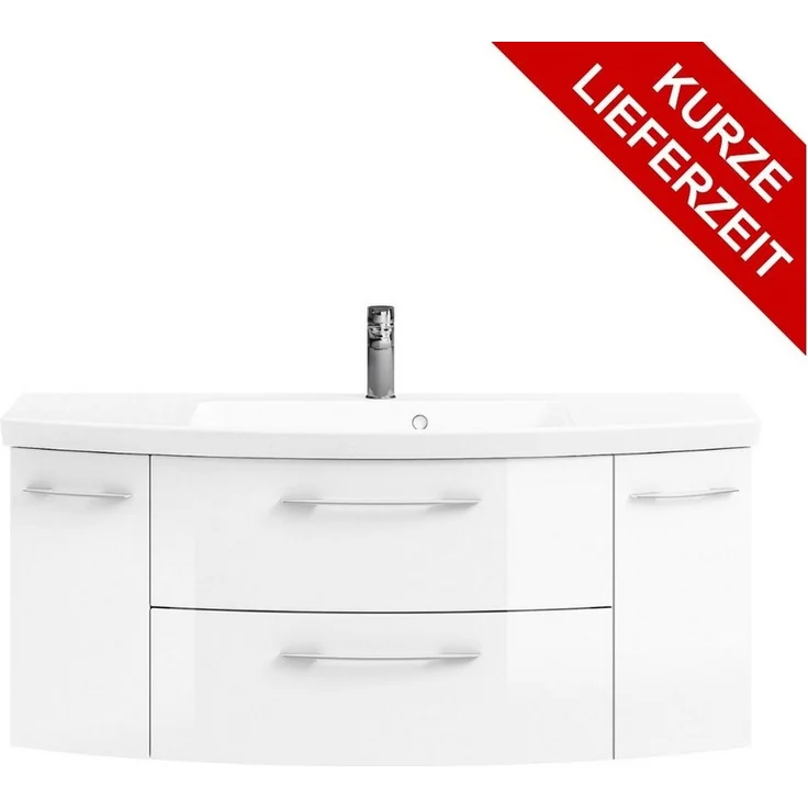 PELIPAL Badmöbel-Set Cassca Sprint Bad Möbel Weiß Hochglanz, Waschtisch + Unterschrank – Bild 1