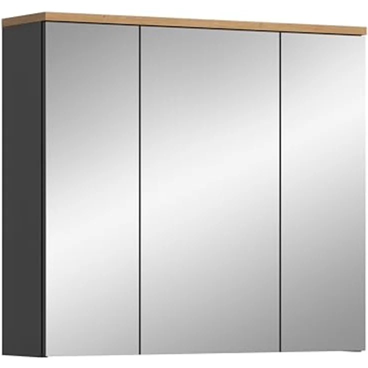 Xonox Canu Spiegelschrank (B/H/T: 80x55x34 cm) in Basalt grau Nachbildung und Artisan Nachbildung – Bild 2