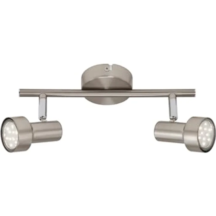 BRILONER LED Spot Deckenleuchte, 2-flammig, Metall, matt-nickel, 27,5 cm, 6 W, dreh- und schwenkbar
