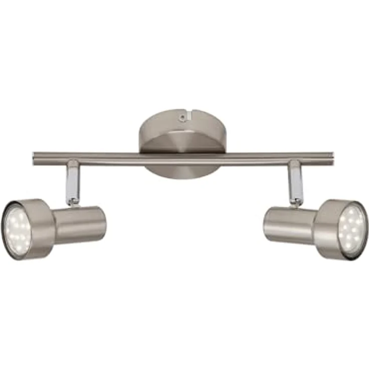 BRILONER LED Spot Deckenleuchte, 2-flammig, Metall, matt-nickel, 27,5 cm, 6 W, dreh- und schwenkbar