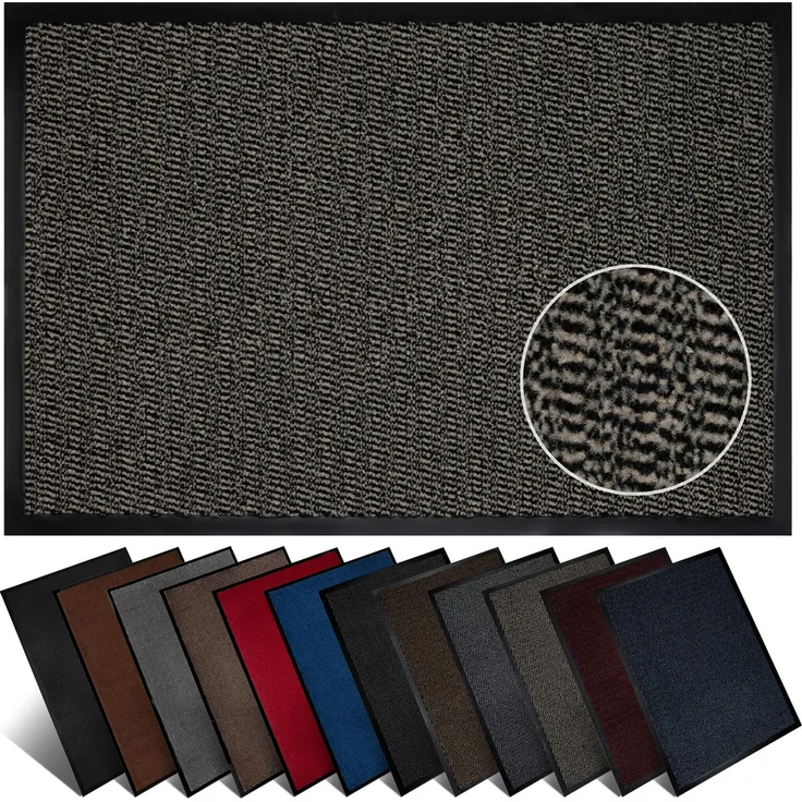 Furni24 Fußmatte - Beige-Schwarz, 60 x 90 cm