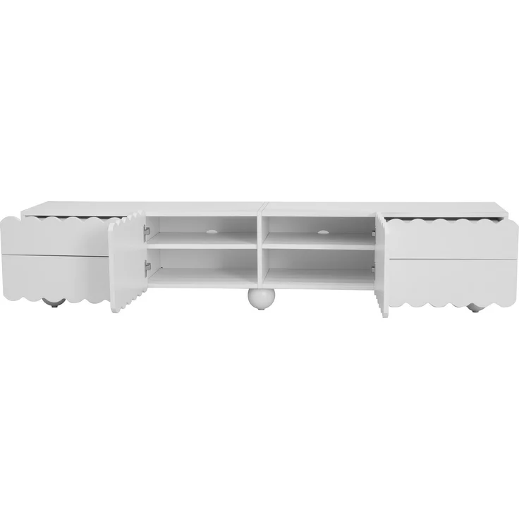 TV-Schrank aus MDF/Spanplatte mit Stauraum, 175x38x37 cm, Weiß – Bild 9