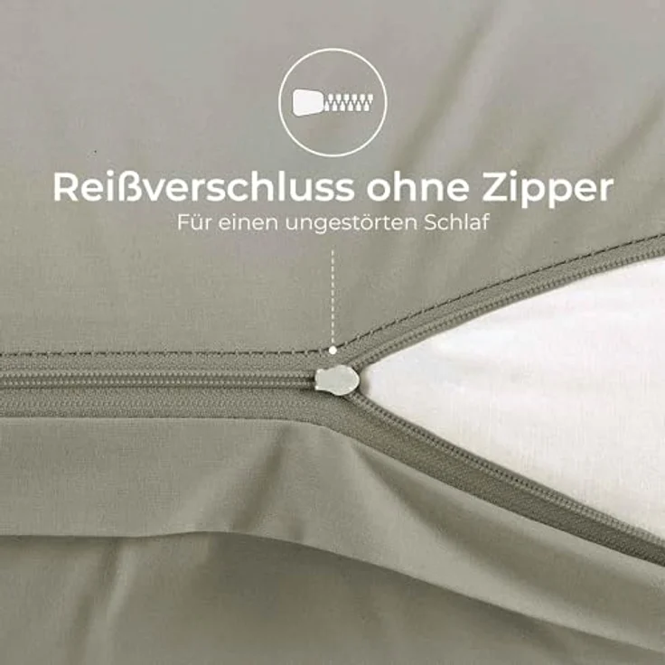 Kissenbezug 30x50 Renforcé Baumwolle (2er-Set) - Hellgrau - Dicht gewebt mit 57 Fäden/cm² - Kissenbezug 50x30 - Oeko Tex Zertifiziert - Dreamzie – Bild 5