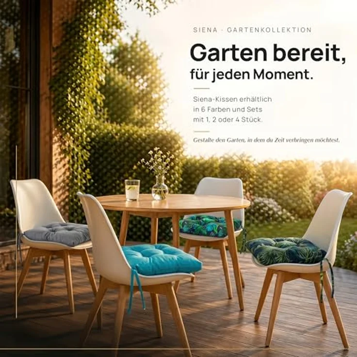 Bjird Stuhlkissen 45x45 cm - Wasserdichtes Gartenkissen für Stühle & Sessel, Wetterfest & Pflegeleicht - Dickes Sitzkissen 6 cm - Outdoor geeignet – Bild 7