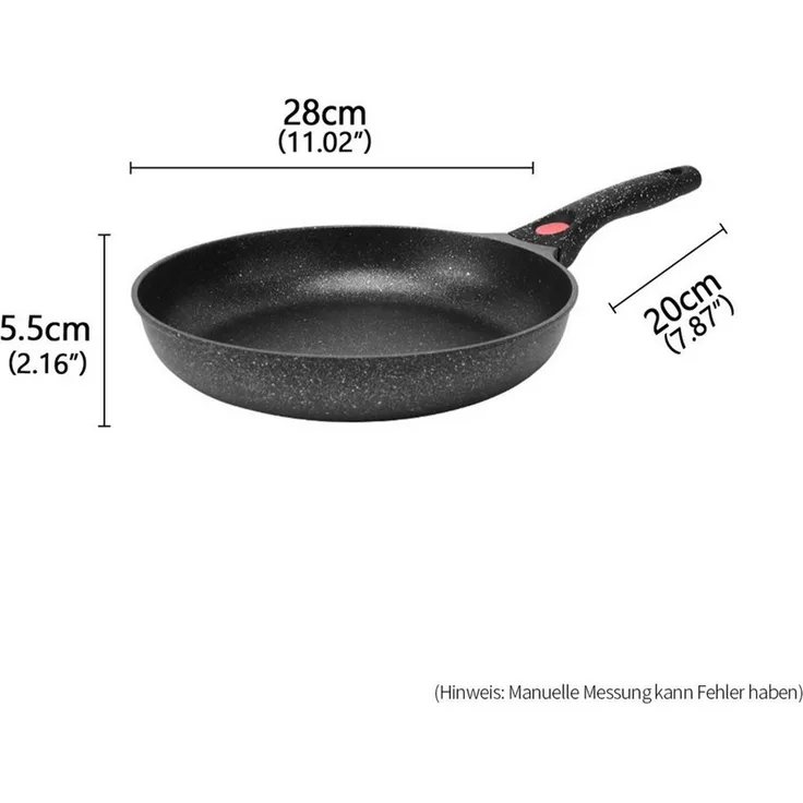 GLIESE Bratpfanne Pfanne 28 cm beschichtete pfanne, Aluminium, Abnehmbarer Griff