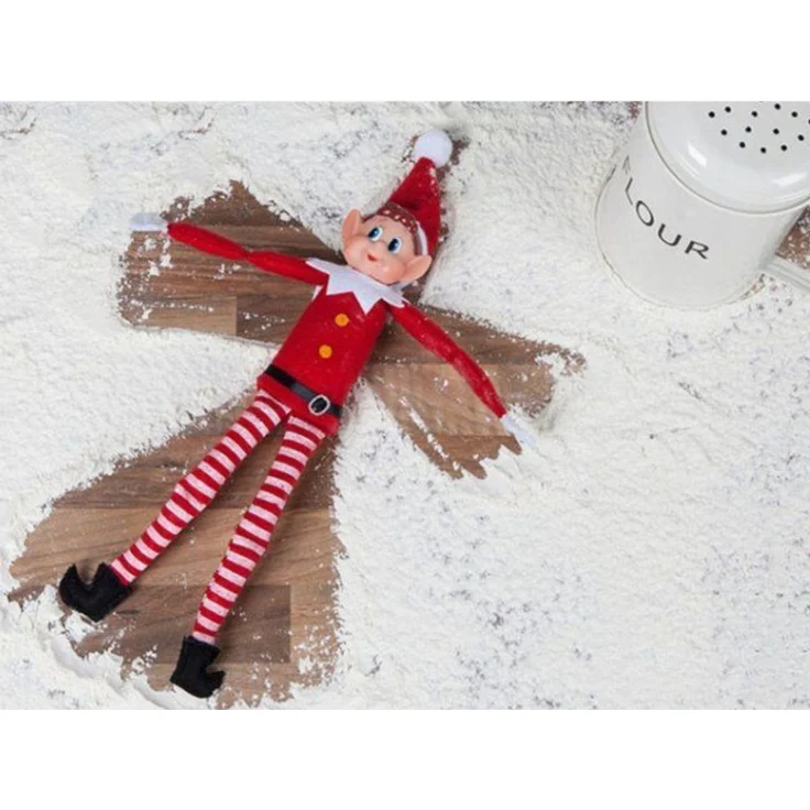Weihnachts Elf Figur 40 cm Adventsfigur Rot Weiß Weihnachtsdeko für Zuhause – Bild 3