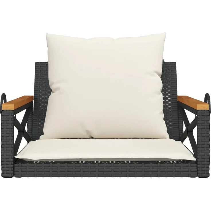 vidaXL Hängesessel mit Kissen Schwarz 63x62x40 cm Poly Rattan 368173 – Bild 4