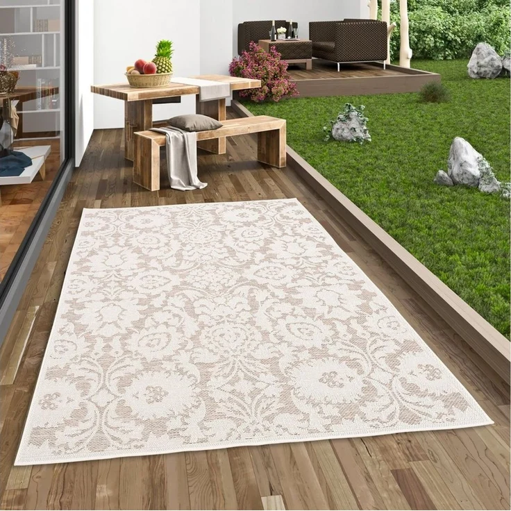 Pergamon Outdoorteppich In & Outdoor Teppich Flachgewebe Ottawa Barock, Rechteckig, Höhe: 4 mm – Bild 5