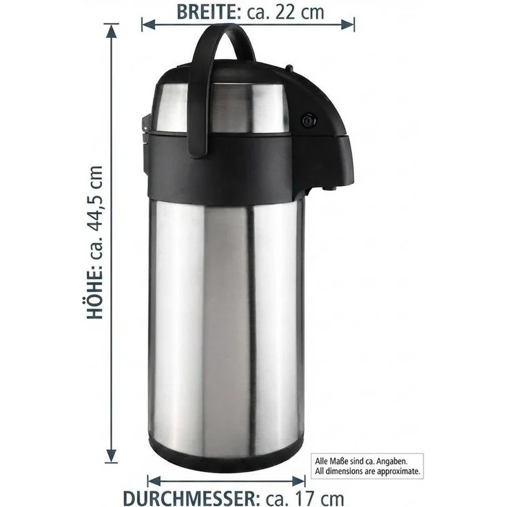Haushalt International Getränkespender Thermoskanne 5,0l Pumpkanne Kaffee Getränkespender Airpot Isolierkanne – Bild 3
