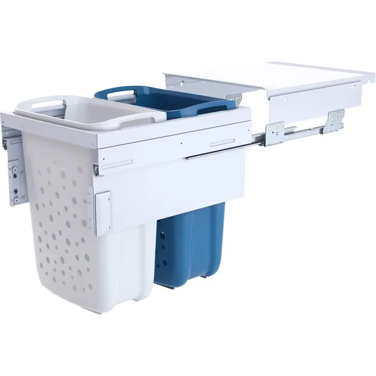 Hailo Wäschesammler 3270551 LC 50 mit 2x 66 Liter Wäschekorb für Hauswirtschaft