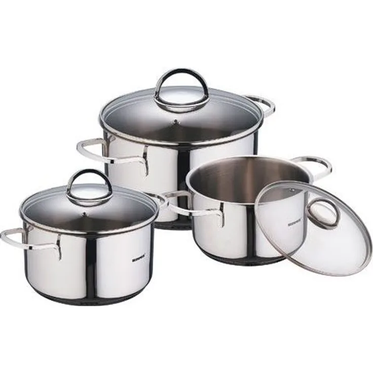 Topf-Set CLASSIC, 3-teilig silber Kochtopf Suppentopf Töpfe Universaltopf Topf