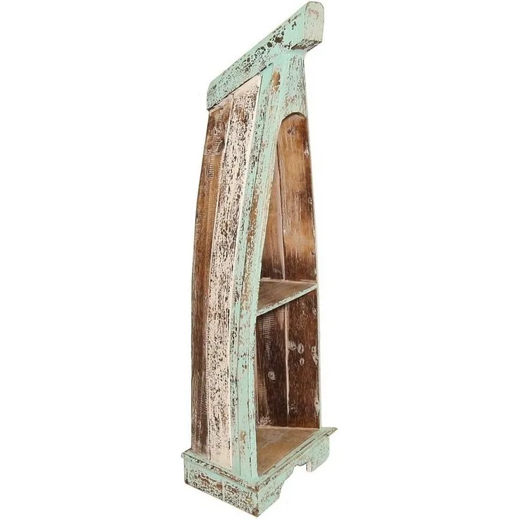 Oriental Galerie Standregal Boot Regal mit Steg Natur Türkis Model Nana klein