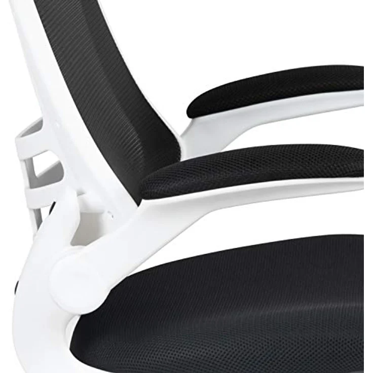 Flash Furniture Bürostuhl, Schaumstoff, Schwarzer Netzstoff, weißer Rahmen, 64. 77x62. 23x104. 78 cm – Bild 12
