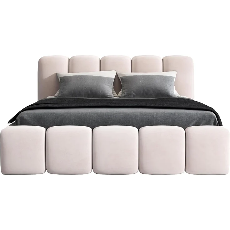 A&J MöbelLand 'Sonic' Polsterbett, Polyester, Beige, 180 x 200, mit Matratze, mit Lattenrost, mit Bettkasten – Bild 3