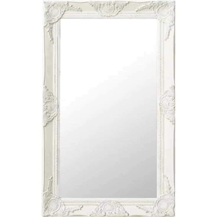 vidaXL Wandspiegel im Barock-Stil 50x80 cm Weiß 320320