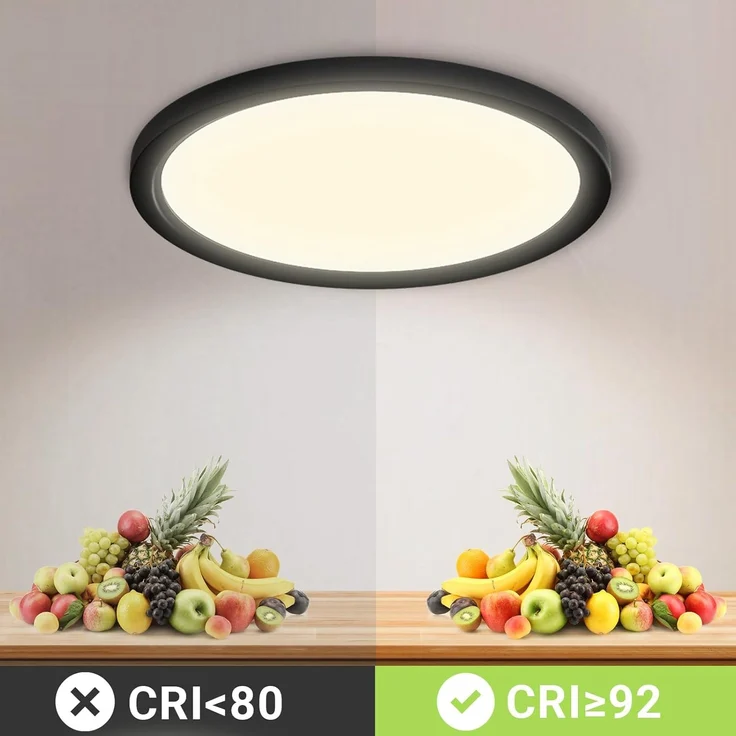 LQWELL® Deckenleuchte LED Deckenlampe, IP44 Wasserfest Badlampe Rund Flach 23W 4000K 2600LM Modern Schlicht Lampe Dünn für Wohnzimmer Badezimmer Schlafzimmer Küche Balkon Keller Büro, 300 * 25mm – Bild 3