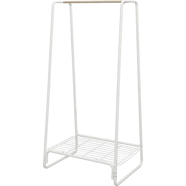Iris Ohyama Kleiderständer mit Drahtregal, 1 Ebene, Weiß, Modernes Design, Robuster Rahmen, Rutschfest, Für Schlafzimmer, Studio, Schrank, Kleidung & Schuhe, Wäscheständer, Einfacher Aufbau, PI-B5M
