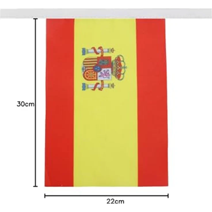 AZ FLAG - Fahnenkette Spanien 6 Meter Mit 20 Flaggen - 21x14 cm - Spanische Girlande Flaggenkette 14 x 21 Cm – Bild 9