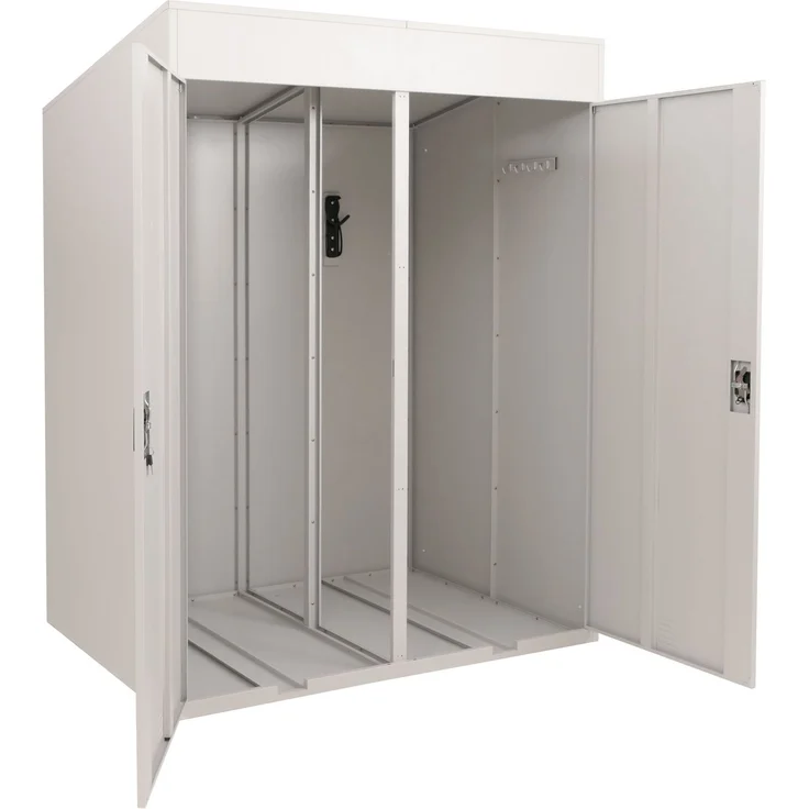 2er-Fahrradgarage HWC-H66b, Fahrradbox Fahrradunterstand abschließbar Metall 213x158x125cm ~ hellgrau – Bild 9
