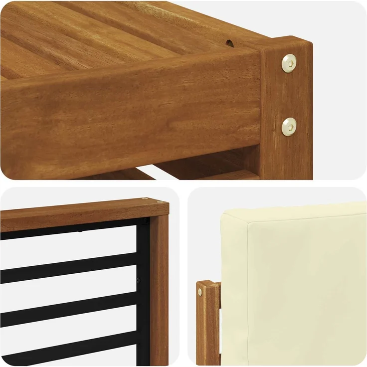 vidaXL Outdoor-Sofagarnitur 8 stk. 8-Sitzer Natur und Creme 3375220 – Bild 8
