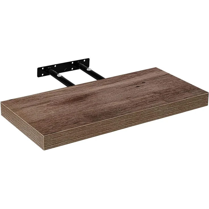 STILISTA® Wandregal Volato, freischwebend, Stärke 3,8cm, schadstoffgeprüft, Holzdekor-hell Rustikal, 110 cm – Bild 1