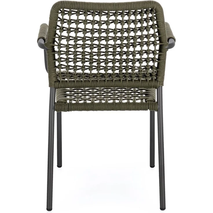Gartenstuhl Adajra aus Aluminium, modernes Design, stapelbar, Grün Anthrazit, Outdoor – Bild 7