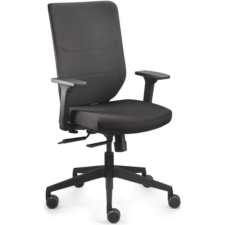 Bürodrehstuhl Comfort m. Armlehnen,breiten- u. höhenv. schwarz 410-520mm m. Synch.