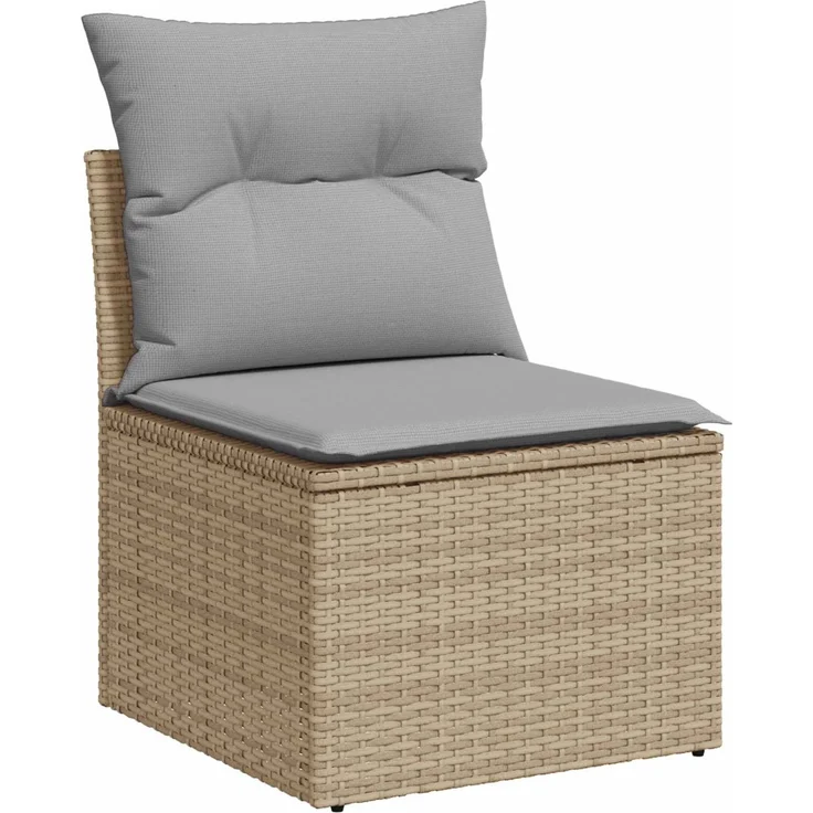 vidaXL Sofa Set 6 stk. Beige und Hellgrau Polyrattan und Stahl 3447577 – Bild 4