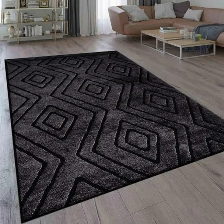 Vimoda Teppich Teppich Modern Super Weich, Rechteckig, 3D Effekt, Raute, Modern, Läufer Wohnzimmer – Bild 3