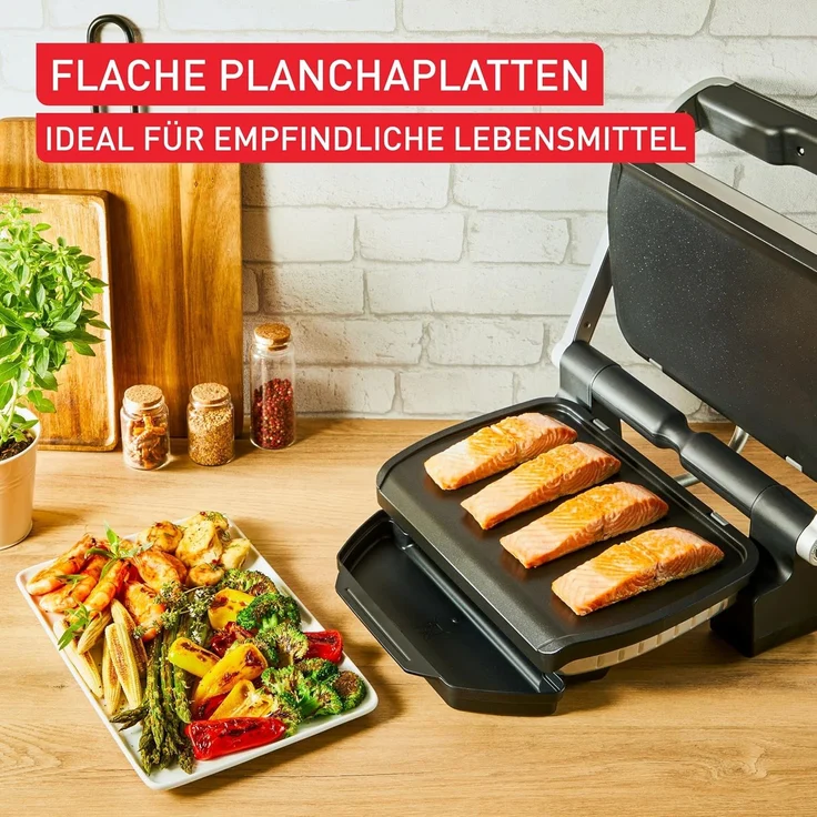 Tefal Plancha-Platten, kompatibel mit OptiGrill, OptiGrill +, OptiGrill Elite, für empfindliche Zutaten, antihaftbeschichteter Aluminium-Druckguss, Schwarz, XA728810 – Bild 5
