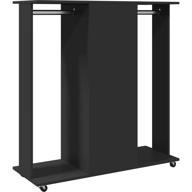 vidaXL Kleiderständer mit Rollen Schwarz 102x38x110 cm Holzwerkstoff 848032 – Bild 5