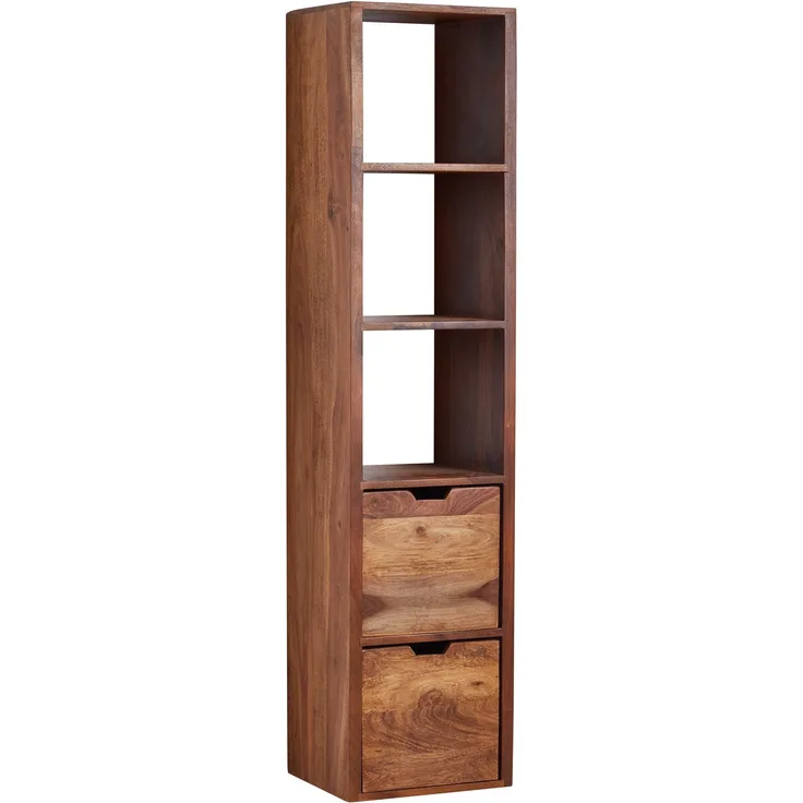 Wandregal mit Schubladen 35 x 150 x 30 cm Sheesham Massivholz Hängeregal | Großes Design Schweberegal Modern | Regal Hängend Wohnzimmer | Bücherregal Wand Schwebend