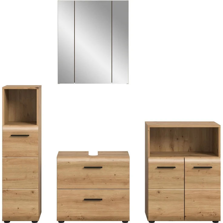 Badkombination (B/H/T: 180x185x30 cm) in Artisan Oak Nachbildung und Artisan Oak Nachbildung – Bild 2