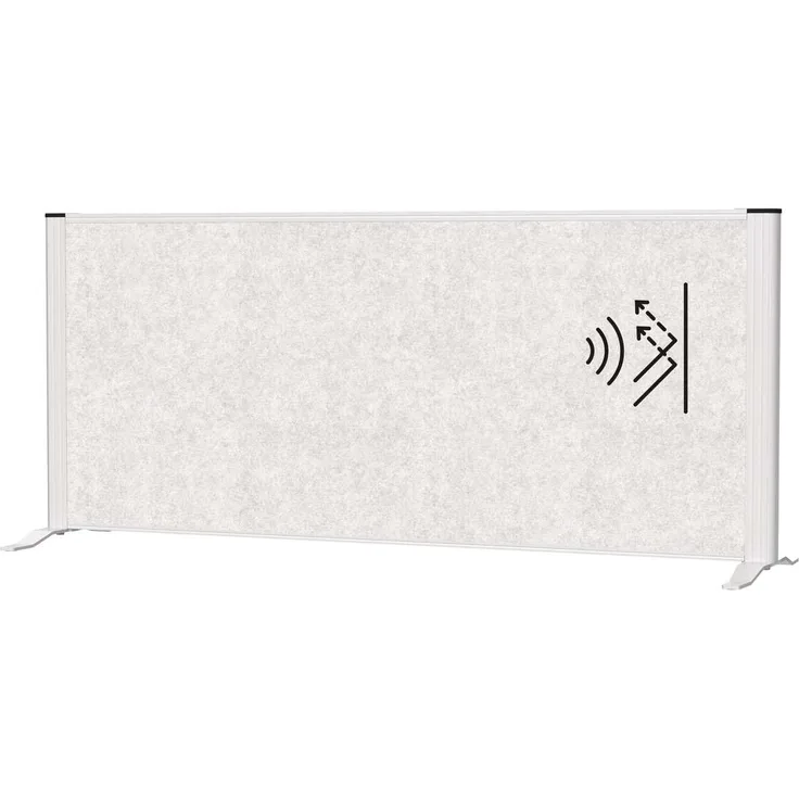 MAUL Tisch Trennwand Akustik MAULconnecto 120x50 cm | Raumteiler für Schreibtisch, Sideboard | Raumtrenner mit Standfüßen | Akustikvlies (4000 g/m²) als Sichtschutz und Schalldämmung
