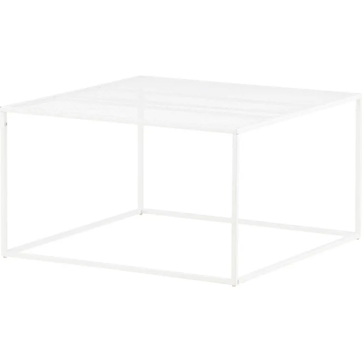 Livetastic Couchtisch, Weiß, quadratisch, Metall, 80x45x80 cm, einfacher Aufbau für Wohnzimmer