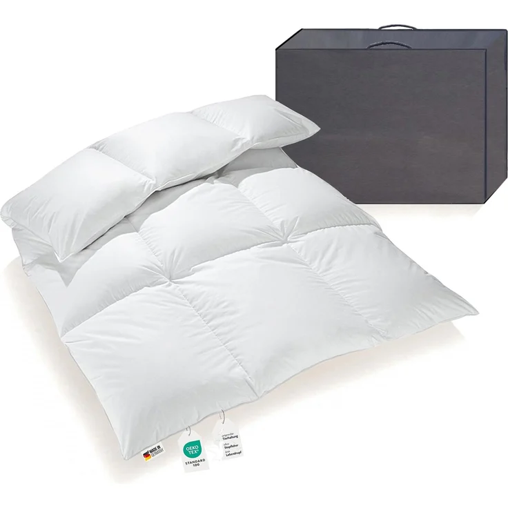 Extra warme 100% Winter Daunendecke sibirische Daunen 135x200 1200g – Bild 1