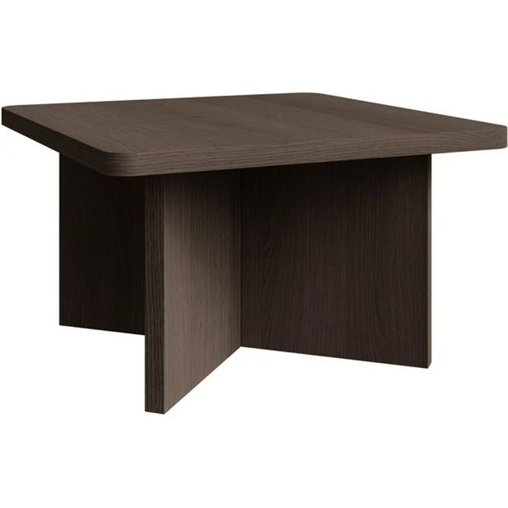 Selsey 'Qubeo' Couchtisch 60 cm, quadratisch mit Kreuzgestell, Holzoptik Esche Braun – Bild 4