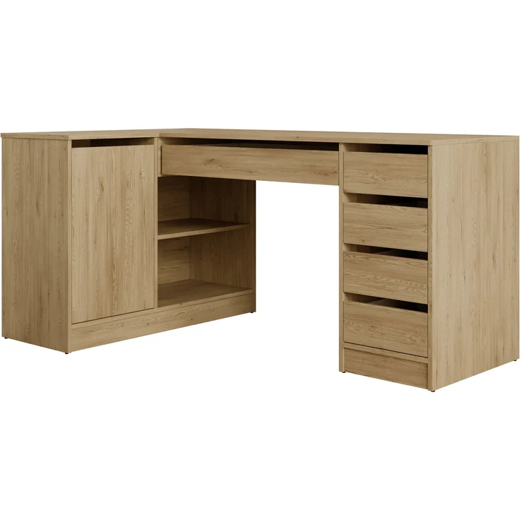 Eckschreibtisch / Eckschminktisch Ada (Farbe: Eiche Cremona) – Bild 3