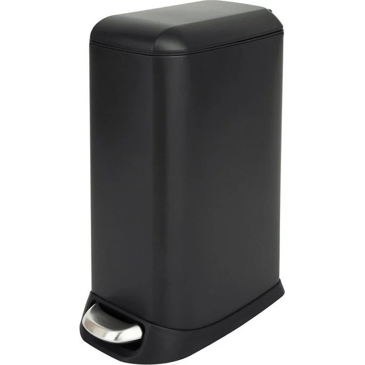 SVITA Mülleimer TS12, Treteimer, 12L, Softclose-Funktion, Stahl pulverbeschichtet, Schwarz – Bild 1