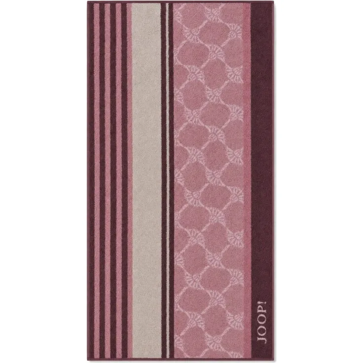 JOOP! Lines Stripes Handtuch 100 % Baumwolle Walkfrottier Rose 50x100 cm