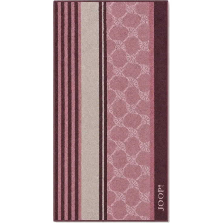 JOOP! Lines Stripes Handtuch 100 % Baumwolle Walkfrottier Rose 50x100 cm